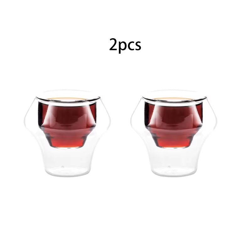 Double Wall Glass Espresso Cups Anti-Scald Reusable Tea Mug Shot Glass Wine Cup Art Home Barista Coffee Accessories