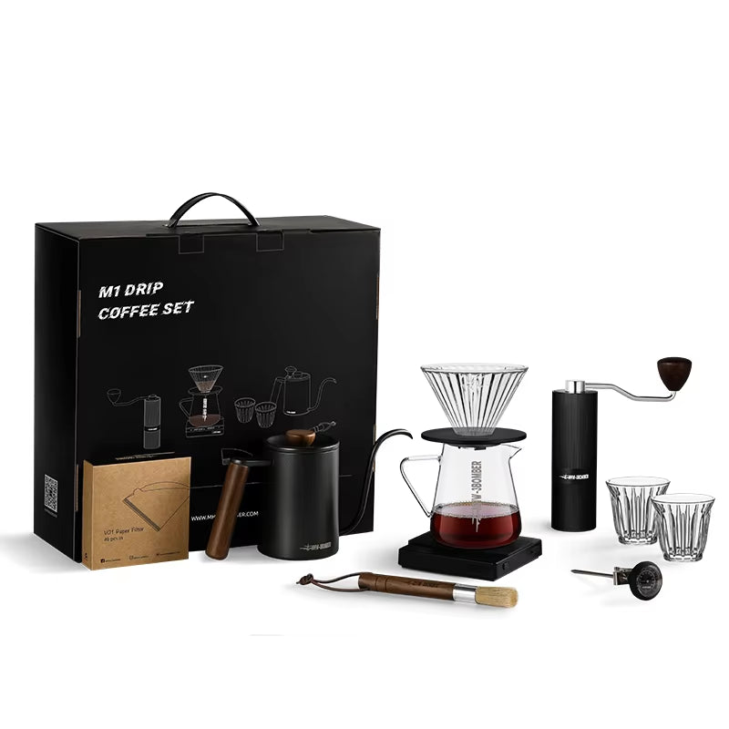 Deluxe Hand Brewed Coffee Set of 1 Pieces Kitchen Espresso Scale Coffee Grinder and Filter Cups Pour over Kettle