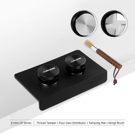 51/53/58Mm Coffee Tamper & Distributor with Tamping Mat Cleaning Brush Espresso Tamper Set Home Barista Accessories