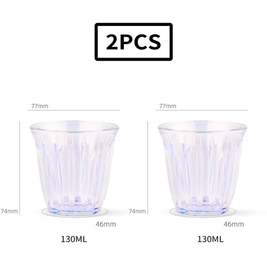 130Ml Glass Coffee Cup Art Wine Glasses Vacuum Electroplated Anti-Scald Water Mugs Chic Home Barista Accessories