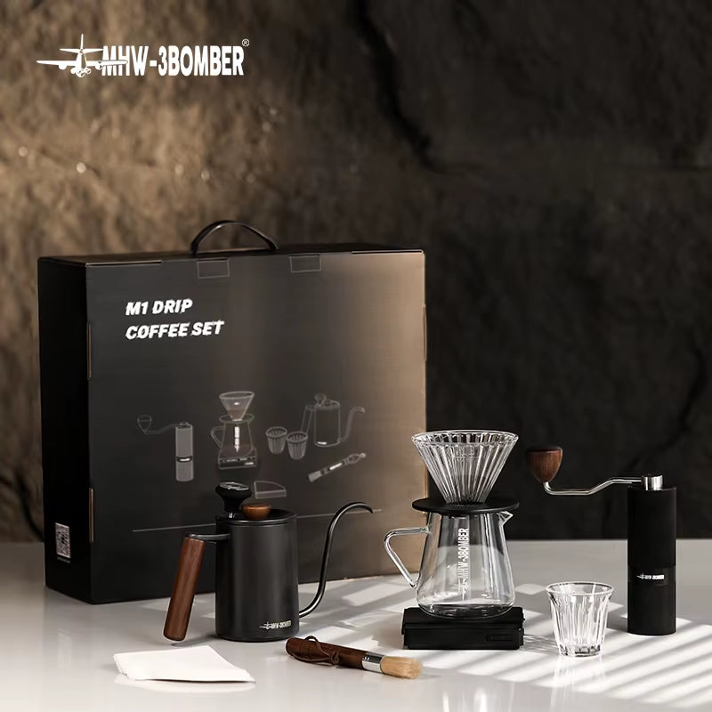 Deluxe Hand Brewed Coffee Set of 1 Pieces Kitchen Espresso Scale Coffee Grinder and Filter Cups Pour over Kettle