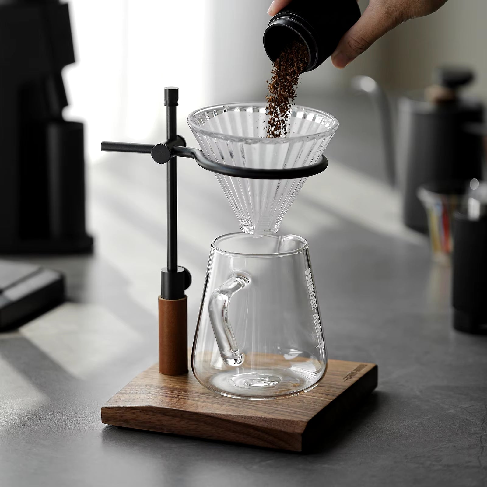 MHW-3BOMBER Official Pour over Stand Coffee Station Adjustable Filter Holder Dripper Stand Portable Barista Professional Tool