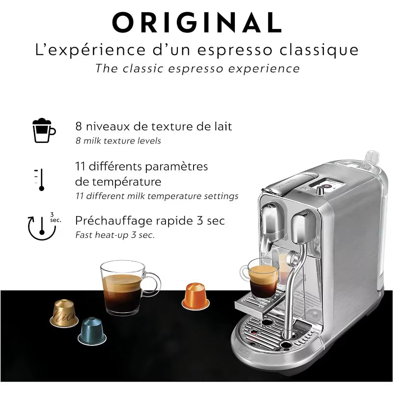 Breville Nespresso Nespresso Creatista plus Coffee Espresso Machine, Brushed Stainless Steel