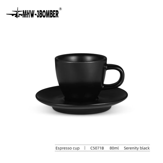 80Ml Ceramic Espresso Cup with Saucer Set Latte Art Mugs Coffee Mug Professional Home Barista Tool Accessories