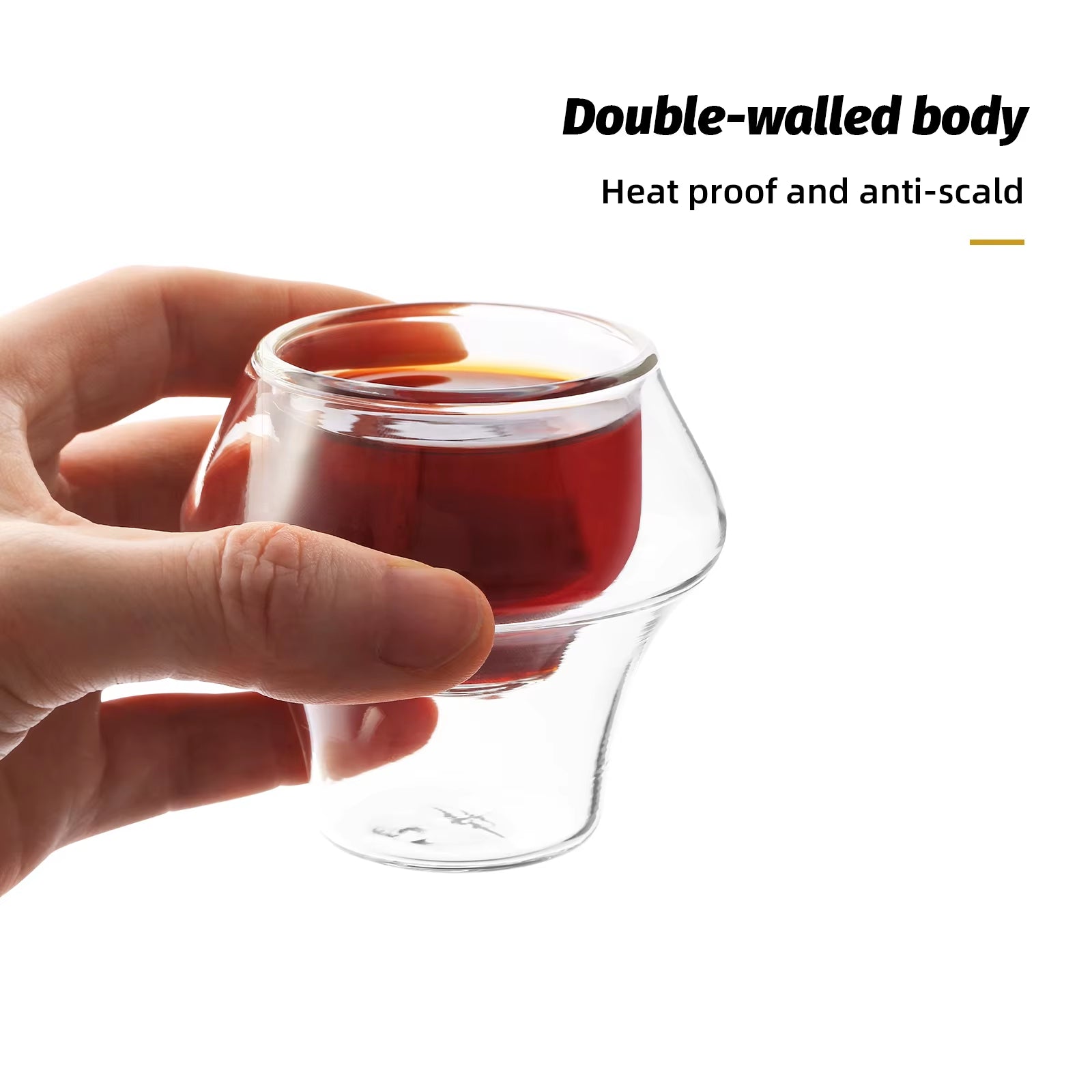 Double Wall Glass Espresso Cups Anti-Scald Reusable Tea Mug Shot Glass Wine Cup Art Home Barista Coffee Accessories