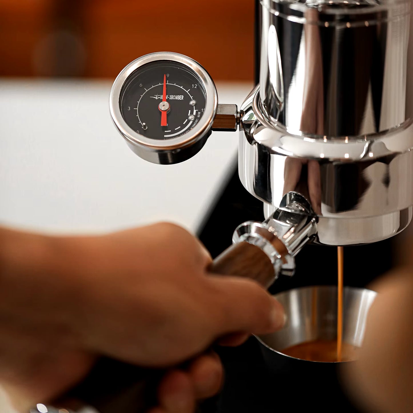 Espresso Maker 58Mm Manual Lever Espresso Machine Pressure Gauge Home Camping Coffee Maker Portable Carrying Case